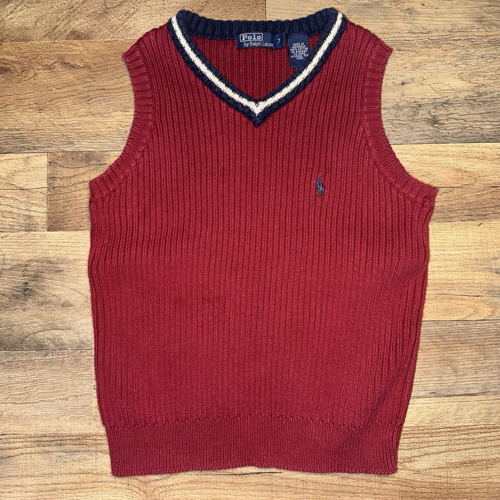 Polo Ralph Lauren Cable Knit Pullover Sweater Vest Size 7